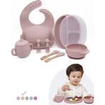 Kiwi Pumpkin 11 Parça Full Bebek Beslenme Seti, Mama Seti Bpa Free, Doğal Silikon - Rose Pink