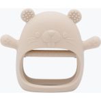 Kiwi Sincap Bebek Diş Kaşıyıcı, Emzik Uçlu Eldiven Şeklinde Oyuncak Dişlik Silikon - Beige Renk - Bej