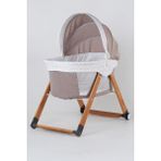 Kiwi Sleeper Anne Yanı Beşik, Portatif, Sallanır, Katlanır, Tekerlekli, Ahşap Bebek Beşiği Luna Desen - Coffe Renk - Kahve - Beyaz