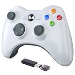 KIWITATA 2.4GHZ Wireless Controller for Xbox 360, Wireless Joystick Game Controller Gamepad for Xbox 360 & Slim PC Windows 7, 8, 10,11 with USB Receiver (Gray)