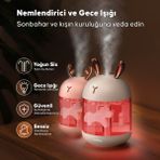 Kiwitime 300 ml Rabbit Ultrasonic Otomatik Hava Nemlendirici Buhar Makinesi Oda Nemlendirici Aroma Difüzörü - 300ml - Beyaz