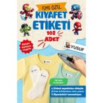 Kıyafet Etiketi - Okul Kıyafetlerine Kişiye Özel 30 Saniyede Kolay Uygulama Yıkanabilir - Kahramanl - Çok Renkli - Kumaş Etiketi - 40x13mm