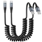 KIYODA USB C Kablosu Hızlı Şarj, Sarmal Şarj Kablosu Sarmal Şarj Kablosu Android Auto 3 ft için