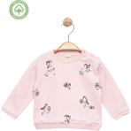 Kız Bebek %100 Pamuk Pembe Sweatshirt - Desenli Kız Sweatshirt - 24 - 36 Ay