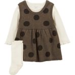 Kız Bebek 3'lü Salopet Set - Çok Renkli - 18 Ay