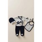 Kız Bebek 5li Hastane Çıkışı Yıldız Desen Önlüklü - Desenli - 0 - 3 Ay