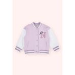 Kız Bebek Arma Nakışlı Örme Lila Ceket 0-6 Ay (56-62 cm)