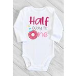 Kız Bebek Beyaz Yazı Baskılı Çıtçıtlı Body 1232fb, 3 Yaş