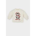 Kız Bebek Bisiklet Yaka Yılbaşı Temalı İçi Yumuşak Tüylü Sweatshirt