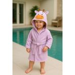Kız Bebek Bornoz %100 Pamuk 2-3/3-4/4-5 Yaş - Lila