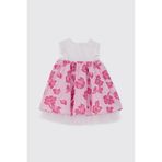 Kız Bebek Çiçek Desenli Pembe Elbise 2 Yaş (92 cm)