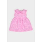 Kız Bebek Çiçekli Kolsuz Twill Elbise