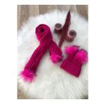 Kız Bebek Çift Ponponlu Atkı Bere Takımı 4/14 yaş