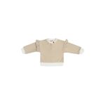 Kız Bebek Çizgi Desenli Bej Sweatshirt 0-6 Ay (56-62 cm)