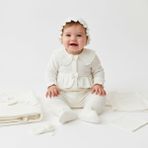 Kız Bebek Dantelli Beyaz Papyonlu 10 Lu Hastane Çıkış Seti - 0 - 3 Ay