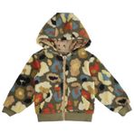 Kız Bebek Desenli Fermuarlı Pelüş Yeşil Ceket 0-6 Ay (56-62 cm)