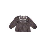 Kız Bebek Desenli Mor Bluz 0-6 Ay (56-62 cm)