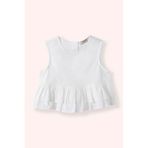 Kız Bebek Düğme Detaylı Fırfırlı Beyaz Bluz 0-6 Ay (56-62 cm)