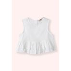 Kız Bebek Düğme Detaylı Fırfırlı Beyaz Bluz 6-12 Ay (68-74 cm)