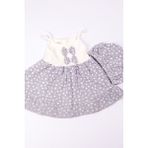 KIZ BEBEK ELBİSE KALP BASKILI FİYONKLU B12 GRİ 12 Ay
