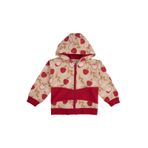Kız Bebek Elma Desenli Fermuarlı Bej Sweatshirt 2 Yaş (92 cm)