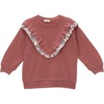 Kız Bebek Fırfır Detaylı Sweatshirt - Gül Kurusu - 9 - 12 Ay
