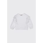Kız Bebek Fisto Detaylı Beyaz Sweatshirt 6-12 Ay (68-74 cm)