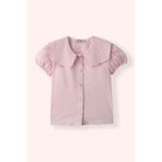 Kız Bebek Geniş Yakalı Kısa Kollu Pembe Gömlek 12-18 Ay (80-86 cm)