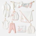 Kız Bebek Hastane Çikişi 10 Pcs Newborn Set Love Family AC25501 - 0 - 3 Ay - Ekru
