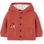 Kız Bebek Havuç Nakışlı Ceket - Pembe - 6 Ay