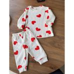 Kız Bebek Ikili Pijama Takımı - Beyaz - Kırmızı - 6 Ay