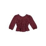 Kız Bebek Kalp Desenli Bordo Bluz 0-6 Ay (56-62 cm)