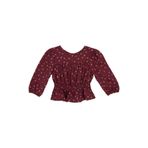 Kız Bebek Kalp Desenli Bordo Bluz 2 Yaş (92 cm)