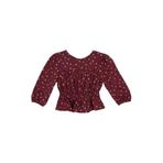 Kız Bebek Kalp Desenli Bordo Bluz 3 Yaş (98 cm)