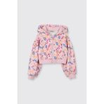 Kız Bebek Kapüşonlu Baskılı Fermuarlı Pembe Sweatshirt 4 Yaş (104 cm)
