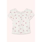 Kız Bebek Kiraz Desenli Beyaz Bluz 6-12 Ay (68-74 cm)