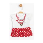 Kız Bebek Kırmızı Beyaz Puantiyeli Minnie Mouse Elbise T20y15545dsn01