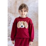 Kız Bebek Kulak Detaylı Sweatshirt - Bordo