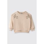 Kız Bebek Nakış Detaylı Yumuşak Dokulu Bej Sweatshirt 4 Yaş (104 cm)