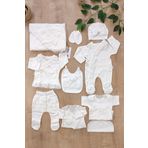 Kız Bebek Natıral Pamuk Kumaş Fistolu Dantelli Lüks 10 Lu Hastane Çıkışı Set Stl6634