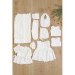 Kız Bebek Natıral Pamuk Kumaş Fistolu Dantelli Lüks 10 Lu Hastane Çıkışı Set Stl6800