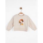 Kız Bebek Pamuklu Iki Iplik Bahar Sweatshirt - Krem - 12 - 18 Ay