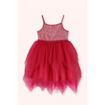 Kız Bebek Pul Detaylı Fuşya Abiye Elbise 2 Yaş (92 cm)
