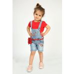 Kız Bebek Salopet Çantalı Gitar Nakışlı Kot