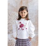Kız Bebek Sim Baskılı Sweatshirt - Skasar - Beyaz - 3 Yaş