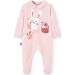 Kız Bebek Tavşan Baskı Tulum - Pembe - 9 Ay