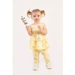 Kız Bebek Tunik Model Alt-Üst Takım Sarı 6 Ay