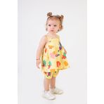 Kız Bebek Tunik Model Şortlu Alt-Üst Takım Sarı 9 Ay