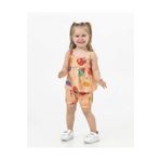 Kız Bebek Tunik Model Şortlu Alt-Üst Takım Turuncu 6 Ay