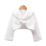 Kız Bebek Ve Çocuk Astarlı Ponponlu Ceket Bolero (Beyaz, 4 yaş)